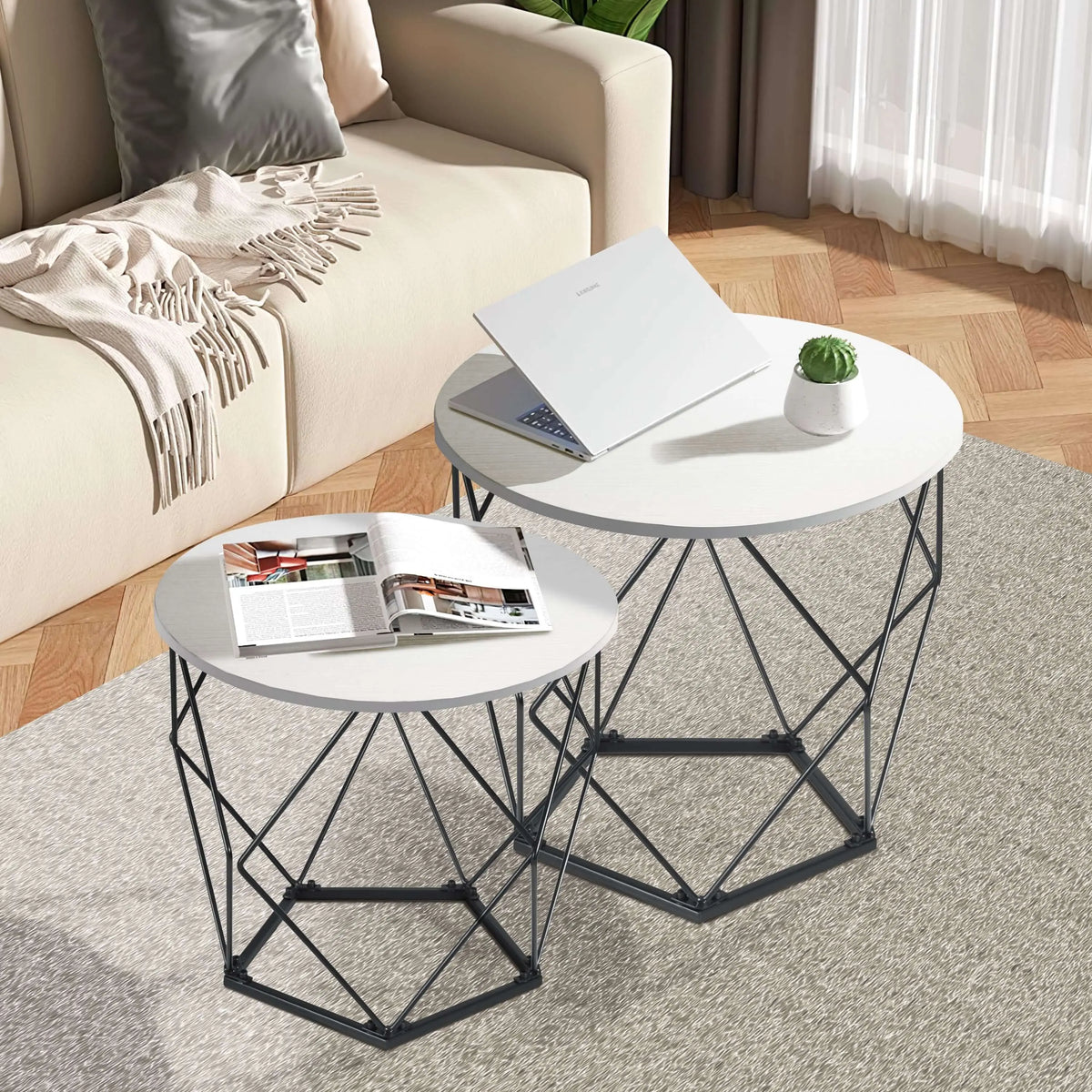 2er Set Beistelltisch Couchtisch Wohnzimmertisch Ribelli