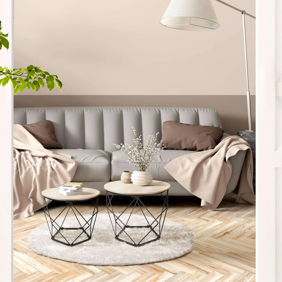 2er Set Beistelltisch Couchtisch Wohnzimmertisch Ribelli
