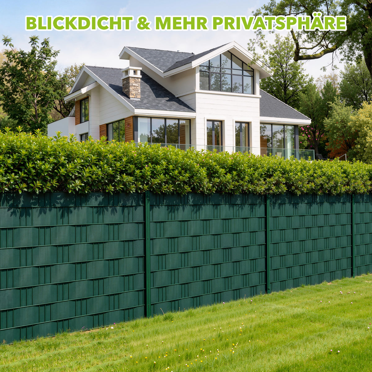 RIBELLI Sichtschutzstreifen PVC 35 m mit Clips, Zaunfolie – Ansicht 6