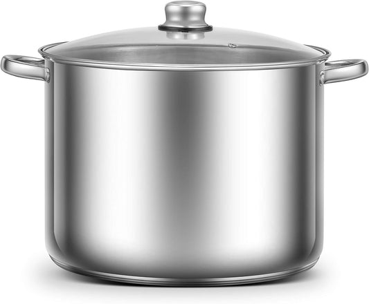 RIBELLI Kochtopf 20 Liter mit Glasdeckel, Edelstahl – Ansicht 2