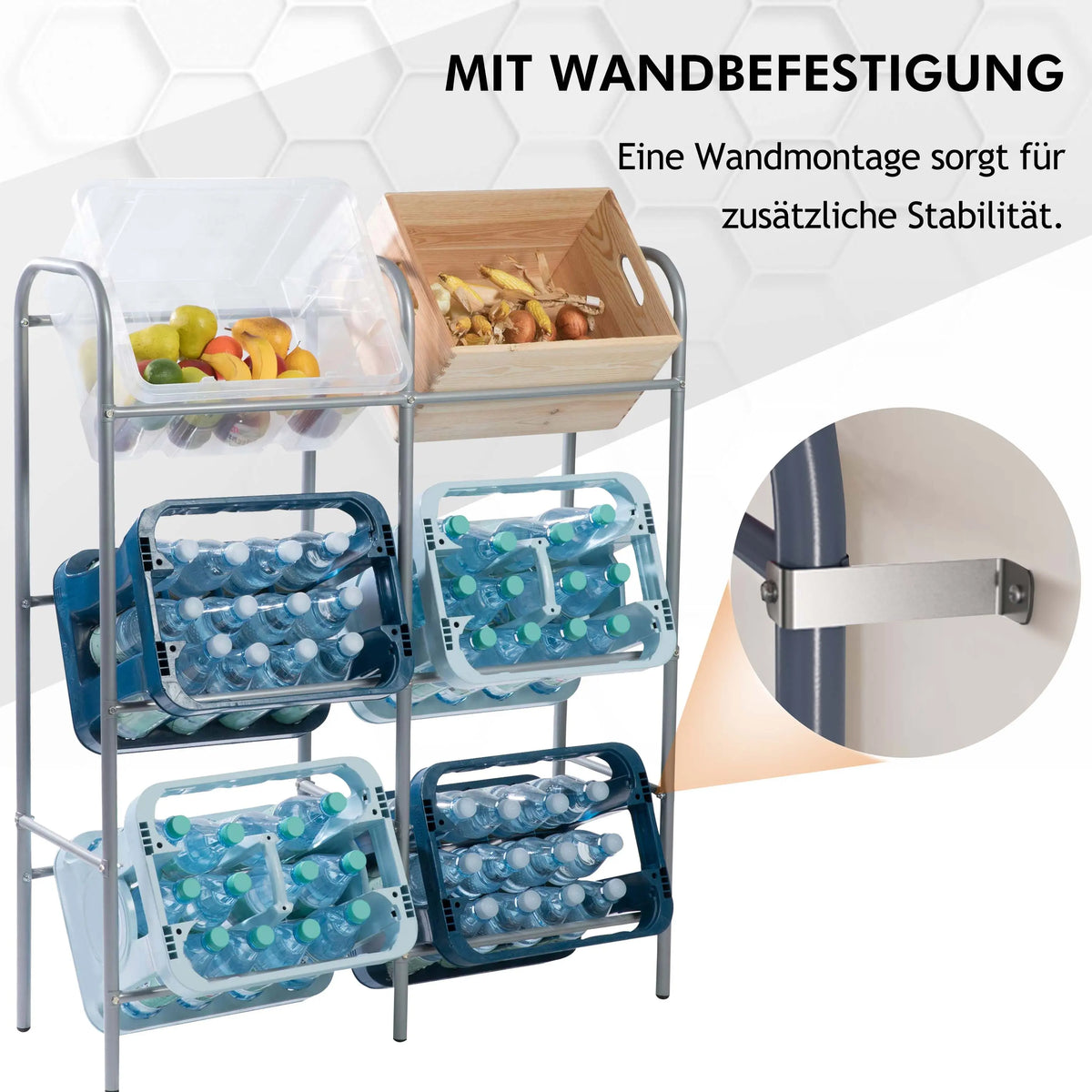 Kastenständer, für 6 Kisten, grau Ribelli