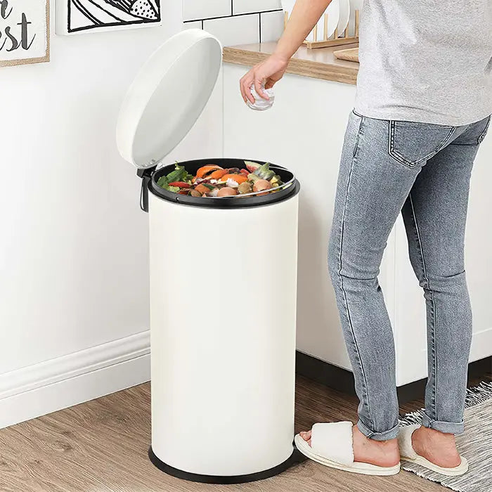 RIBELLI Mülleimer 30 l Edelstahl rund, Treteimer – Ansicht 7