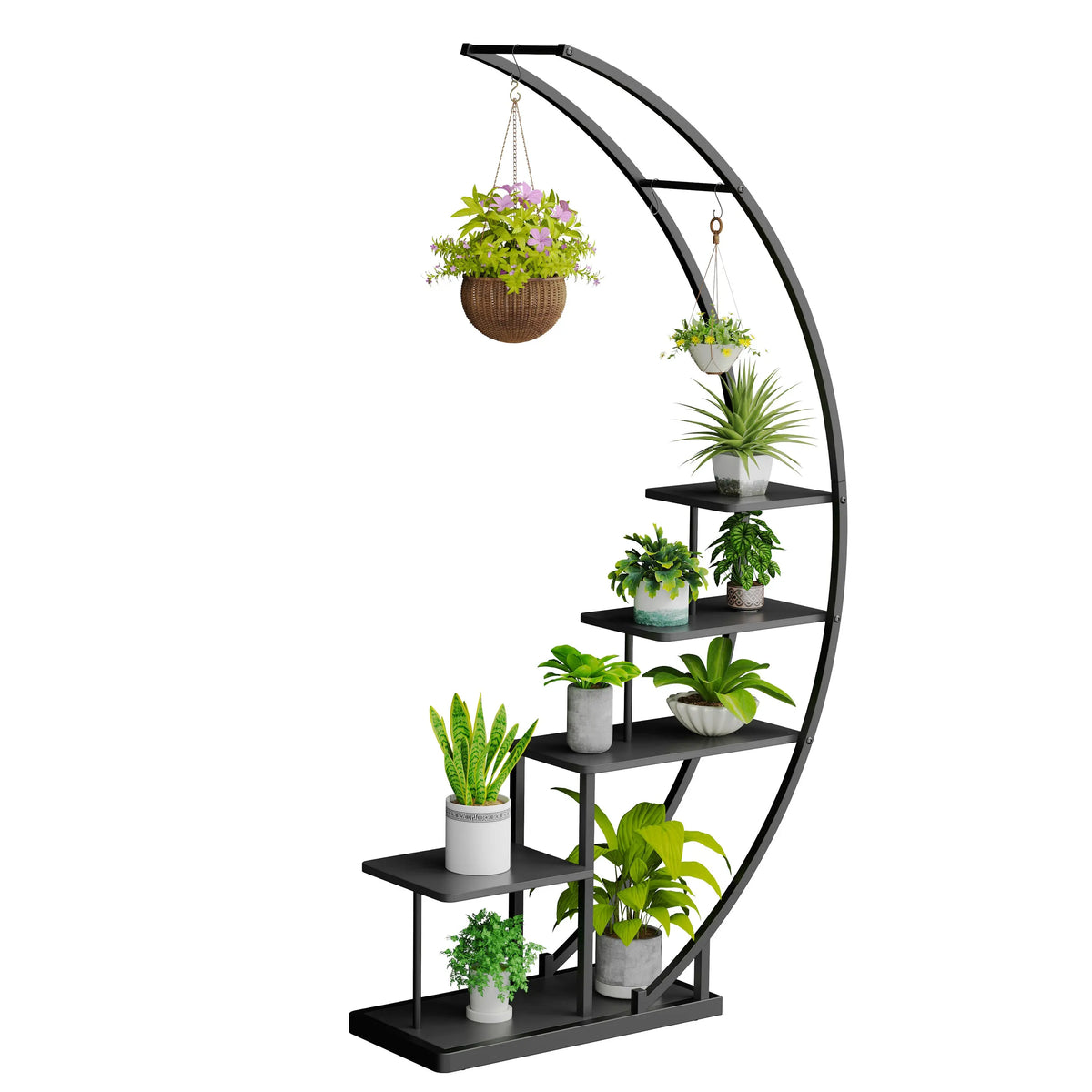 RIBELLI Pflanzenständer Metall 5 Etagen, 172 cm, Blumenregal
