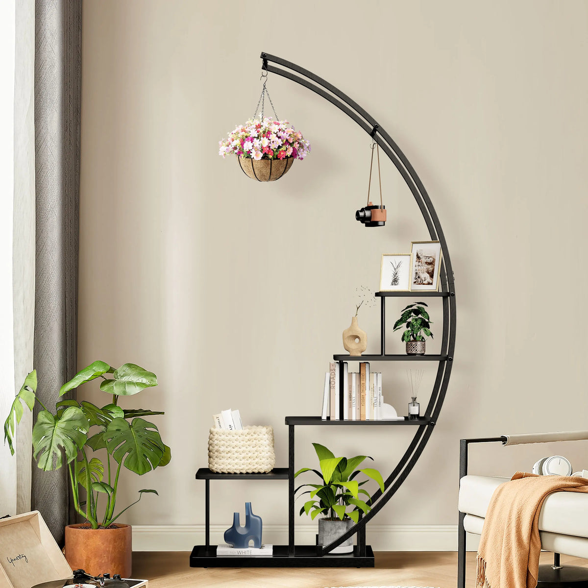 RIBELLI Pflanzenständer Metall 5 Etagen, 172 cm, Blumenregal – Ansicht 3