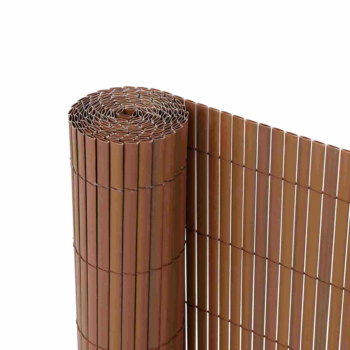 RIBELLI PVC Sichtschutzmatte Braun für Balkon und Zaun
