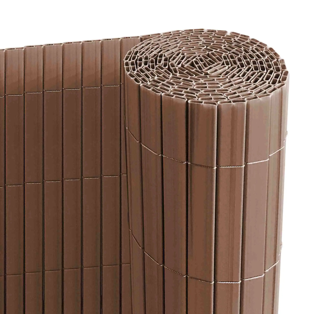 RIBELLI PVC Sichtschutzmatte mit Steg Braun, extra stabil