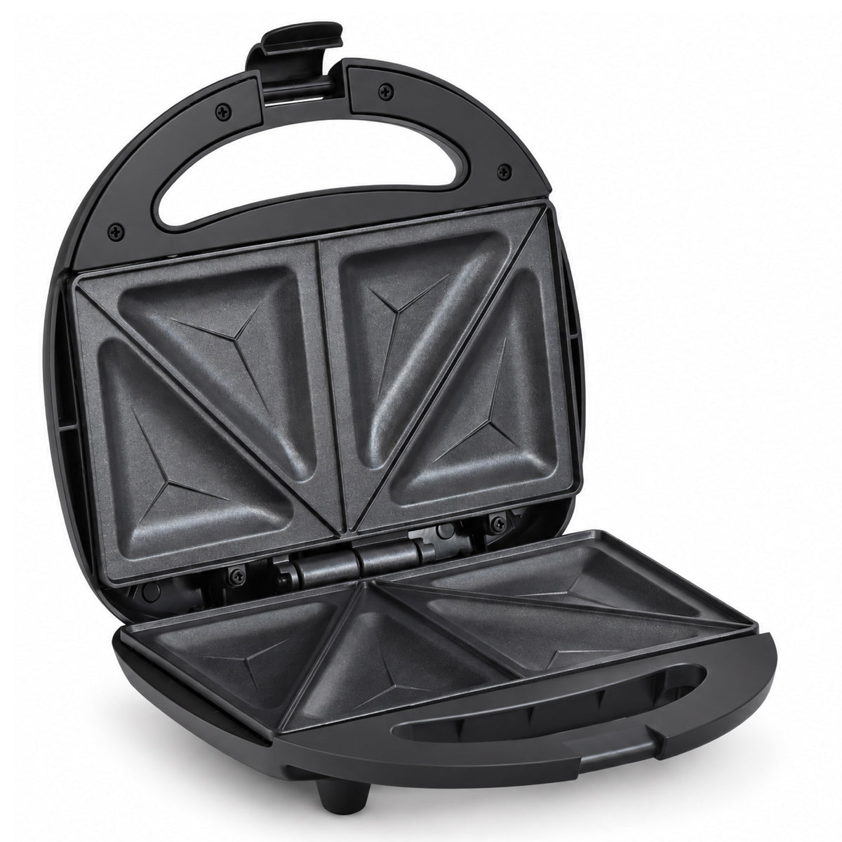 MICHELINO Sandwichmaker 2er Schwarz Matt – 750W, Keramik-Antihaft, Verriegelung & Kabelaufwicklung
