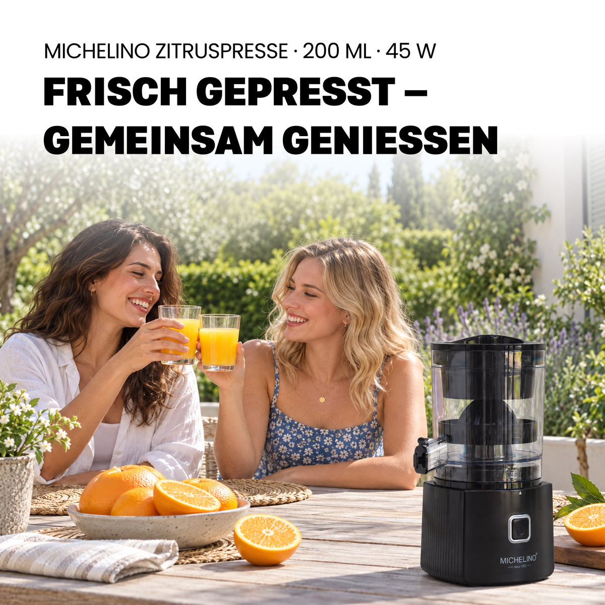 MICHELINO Elektrische Zitruspresse Tragbar – 45W, 220ml, USB-C Akku, leise & EIN/AUS-Schalter – Ansicht 8