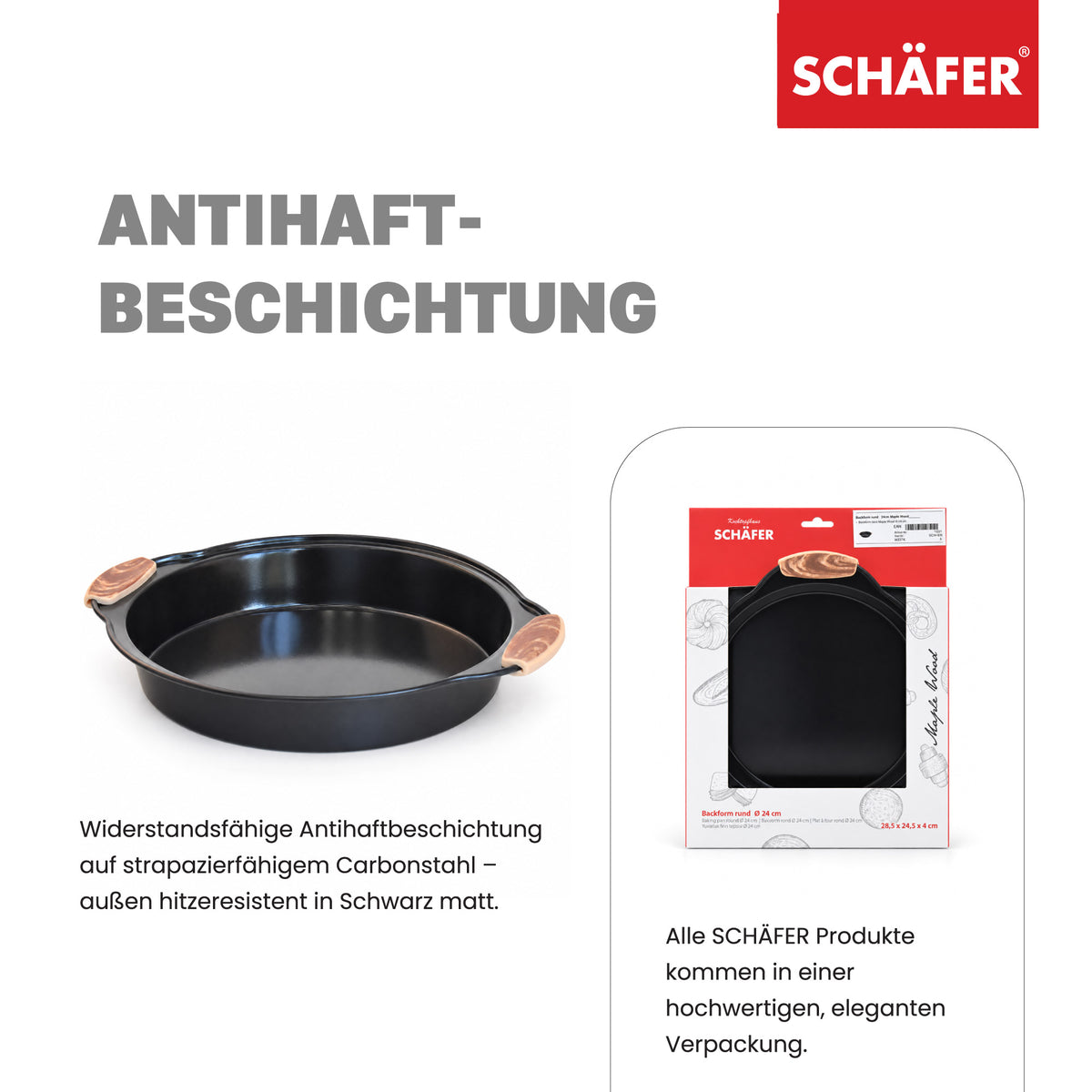 SCHÄFER Backform Ø 24 cm Serie Maple Wood – Ansicht 3