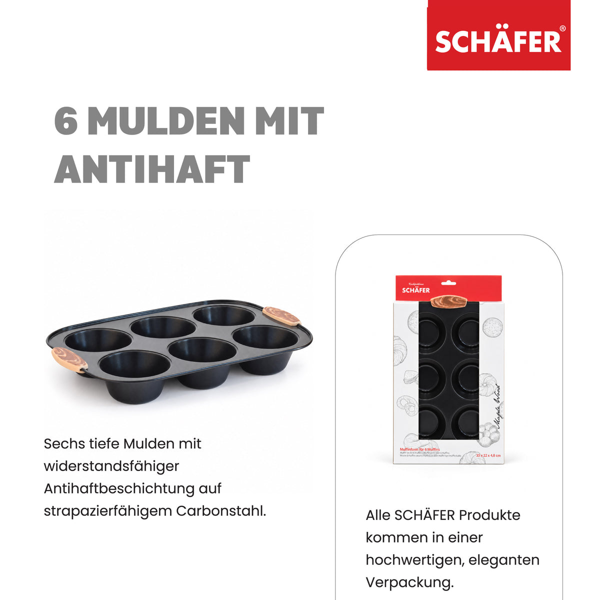 SCHÄFER Muffinform 35 × 22 × 4,8 cm Serie Maple Wood – Ansicht 3