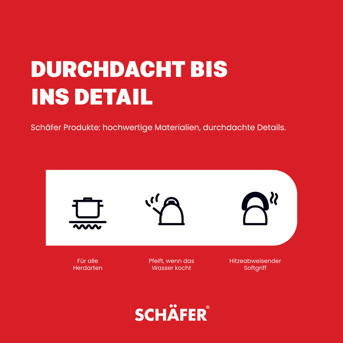 SCHÄFER Edelstahl Flötenkessel 2,5 l Black mit Softgriff – Ansicht 5
