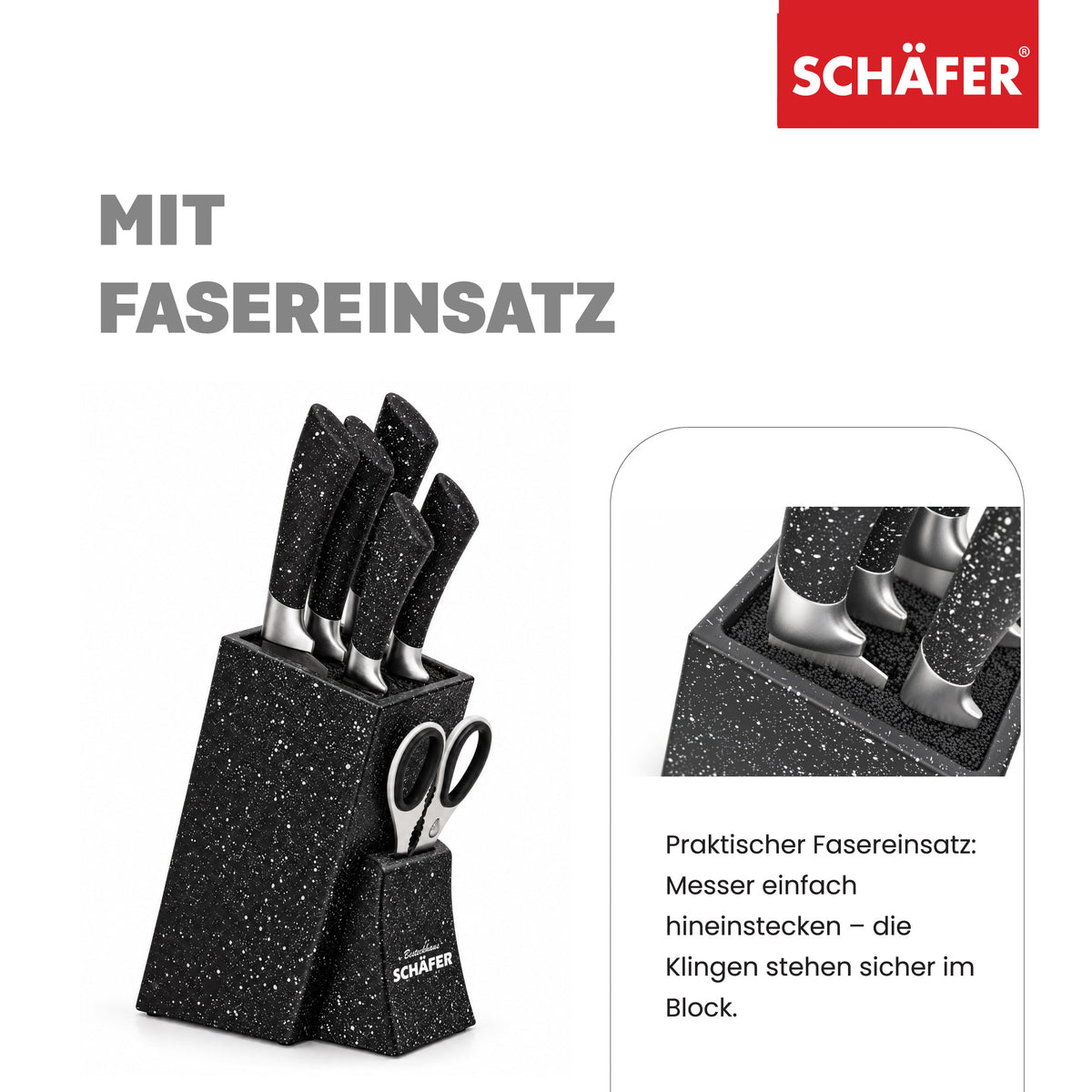 SCHÄFER 7-tlg. Messerblock Black – Ansicht 3