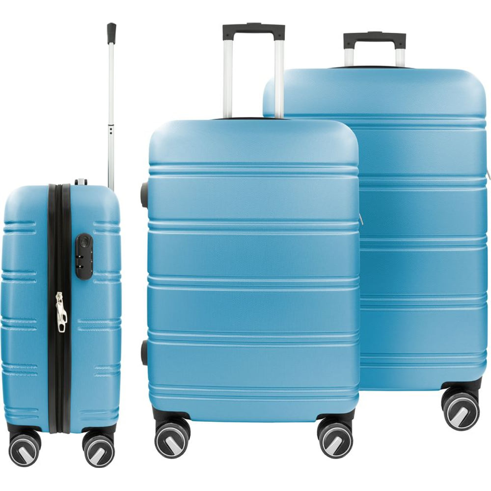 HOFFMANNS 3-tlg. ABS-Hartschale Kofferset Serie Line Hellblau