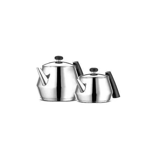 SCHÄFER Edelstahl Teekannen-Set 2 l + 1 l mit Bakelitgriff