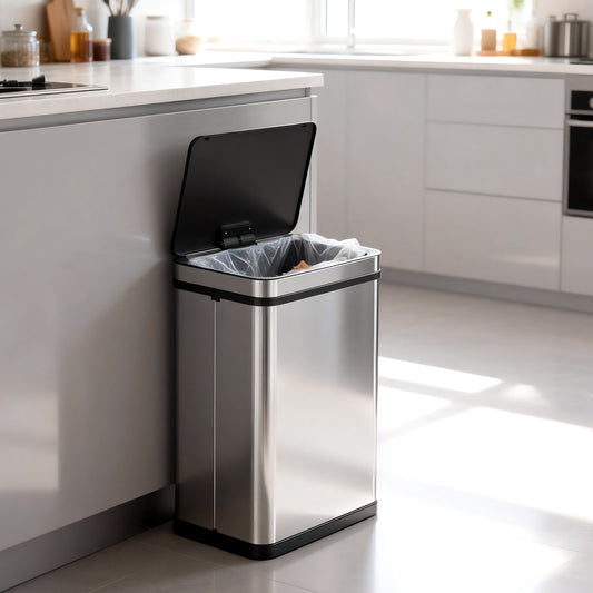 RIBELLI Edelstahl Sensor-Mülleimer – automatisches Öffnen – Ansicht 2