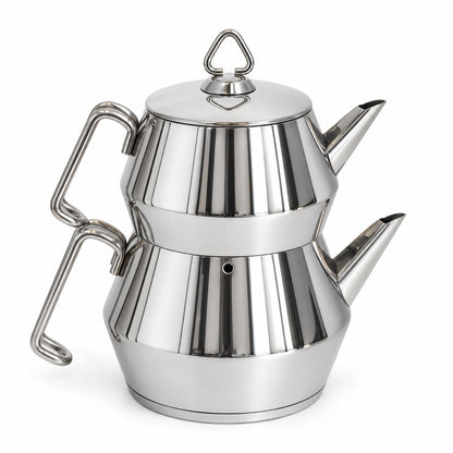 SCHÄFER Edelstahl Teekannen-Set 2 l + 1 l mit Metallgriff