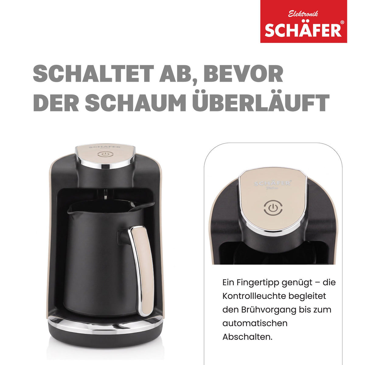 SCHÄFER Mokkakocher 250 ml Beige 400 Watt