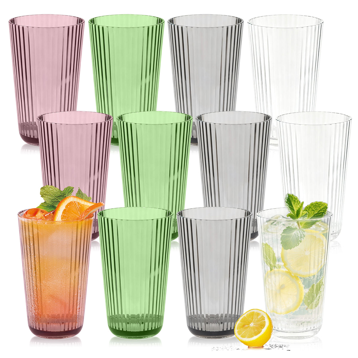 RIBELLI 12er-Set Kunststoffbecher Bunt