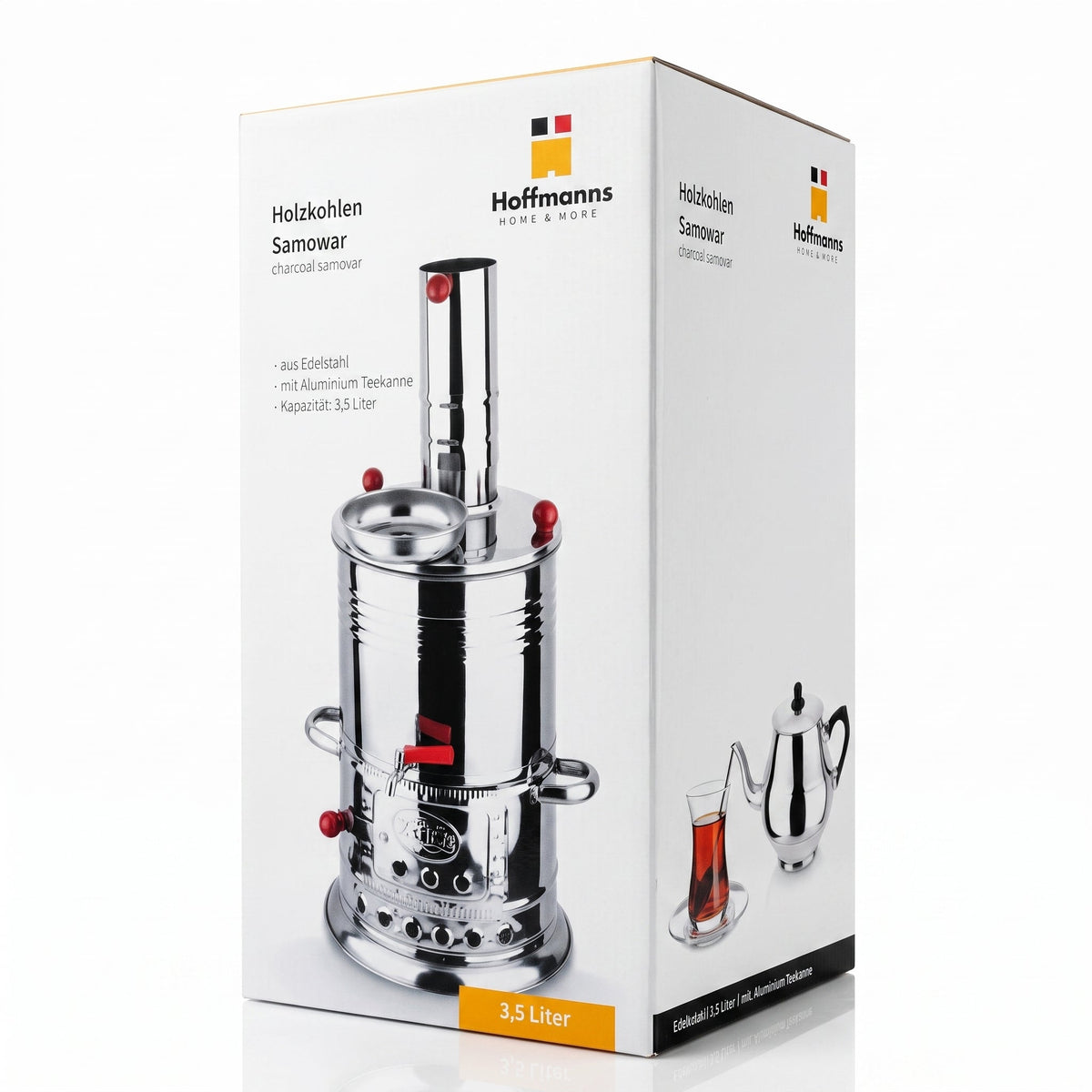 HOFFMANNS Holzkohle-Samowar 3,5 l Kessel / 1 l Teekanne