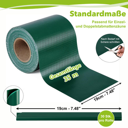RIBELLI Sichtschutzstreifen PVC 35 m mit Clips, Zaunfolie – Ansicht 11