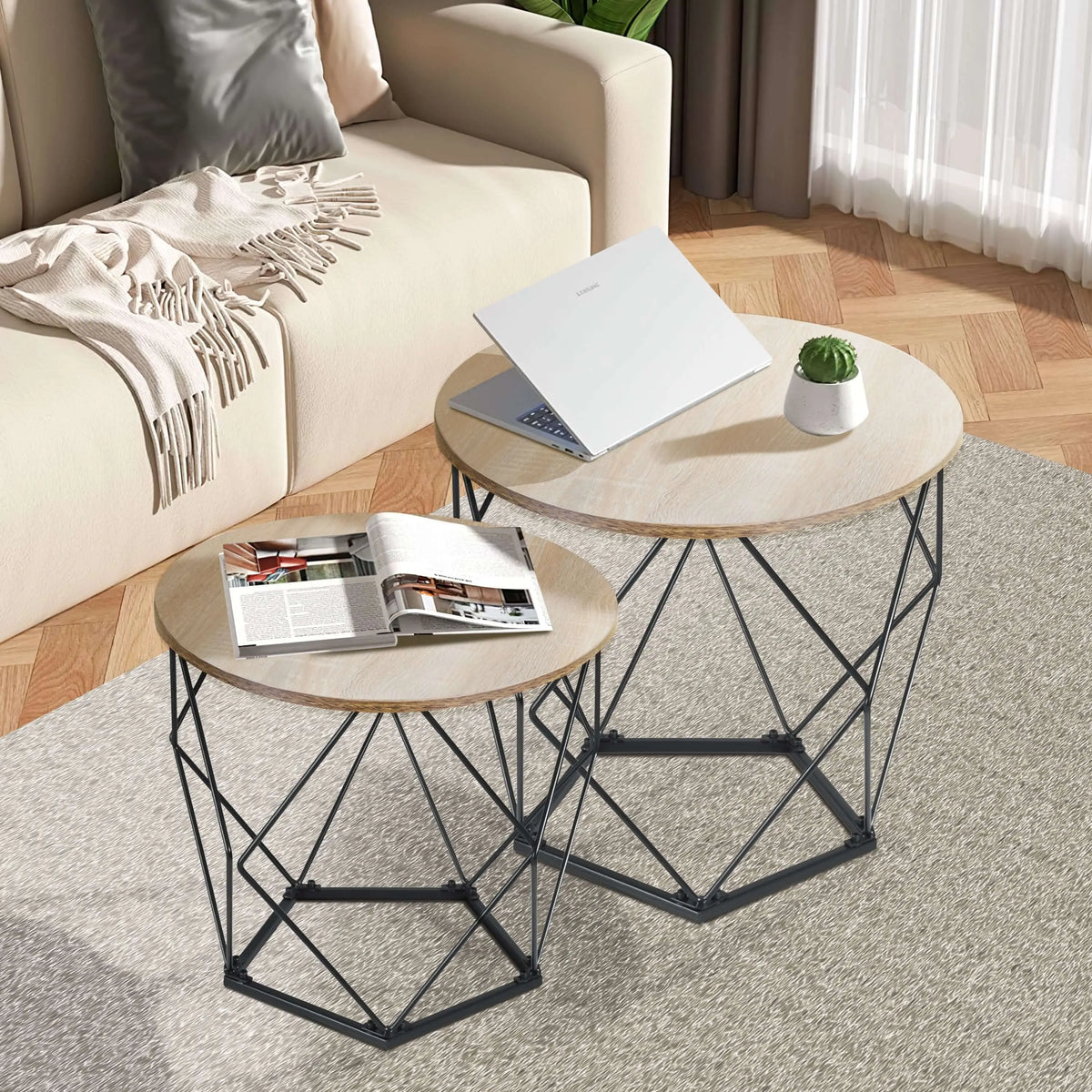 2er Set Beistelltisch Couchtisch Wohnzimmertisch Ribelli