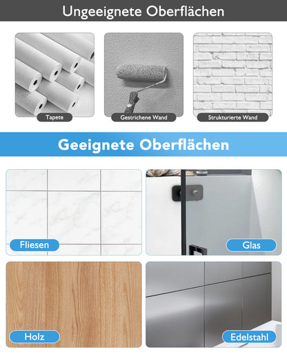RIBELLI Handtuchhalter ohne Bohren, selbstklebend, Edelstahl, zweiarmig – Ansicht 6