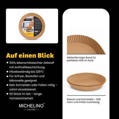 MICHELINO Airfryer Backpapier rund Ø 20 cm, 50 Stück – Ansicht 4