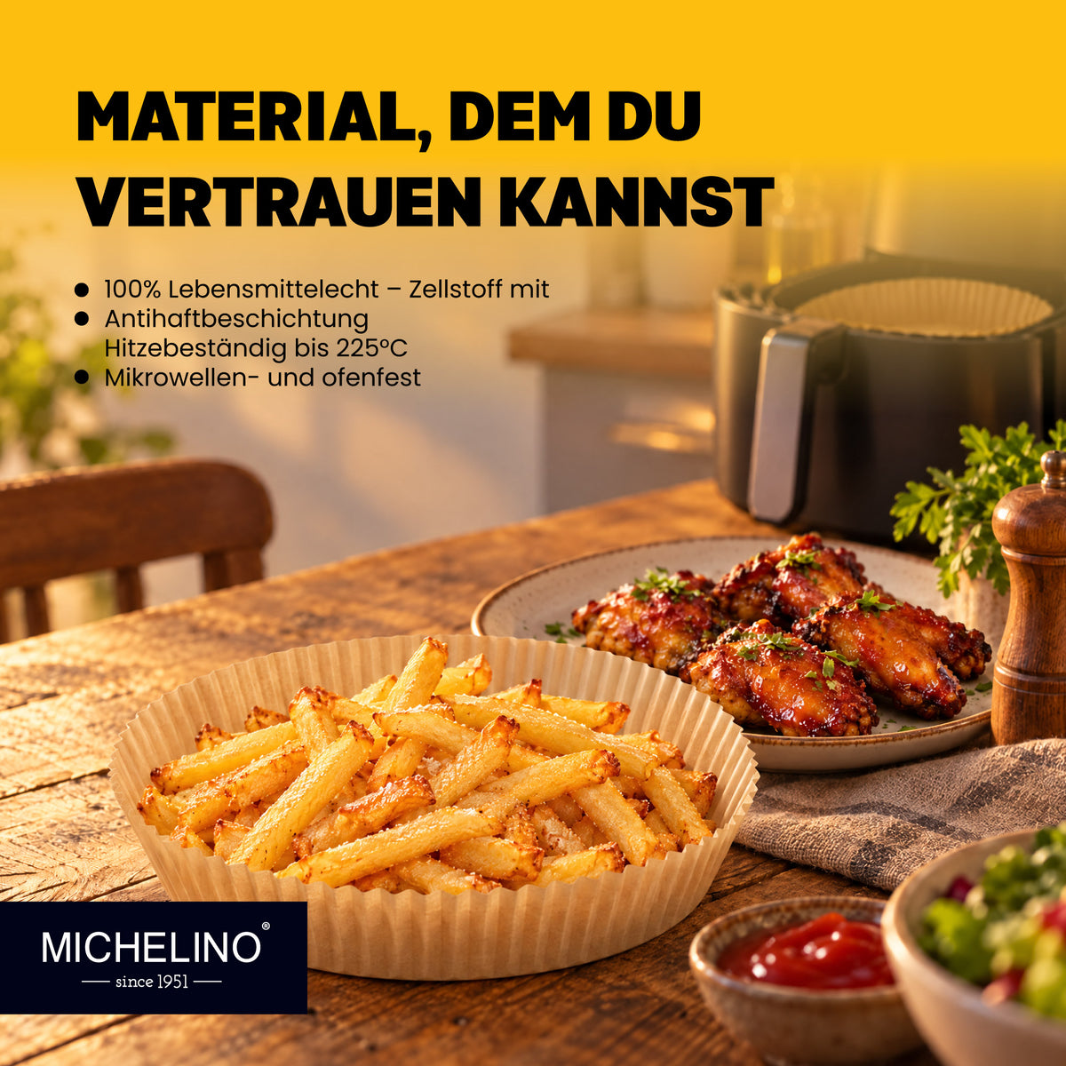 MICHELINO Airfryer Backpapier rund Ø 20 cm, 50 Stück – Ansicht 5