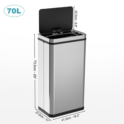 RIBELLI Edelstahl Sensor-Mülleimer – automatisches Öffnen – Ansicht 15