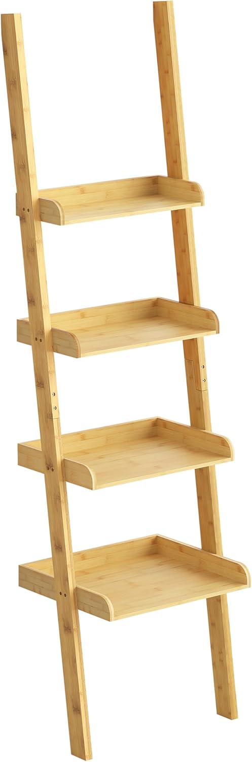 RIBELLI Leiterregal mit 4 Ablagen – Bambus, 175 cm – Ansicht 7