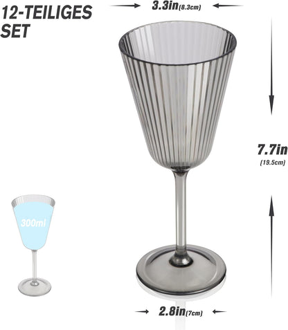 RIBELLI 4er-Set Rotweingläser 200 ml Kunststoff – Ansicht 2