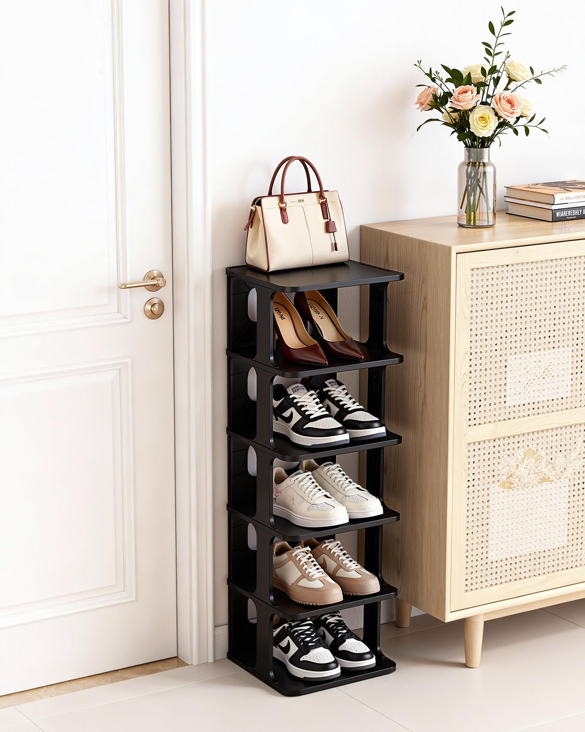 RIBELLI Schuhregal schmal mit 6 Ebenen, stapelbar – Ansicht 5