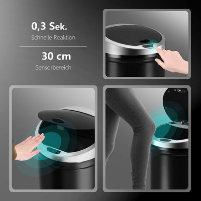 RIBELLI Mülleimer mit Sensor 30 Liter Edelstahl – Ansicht 4