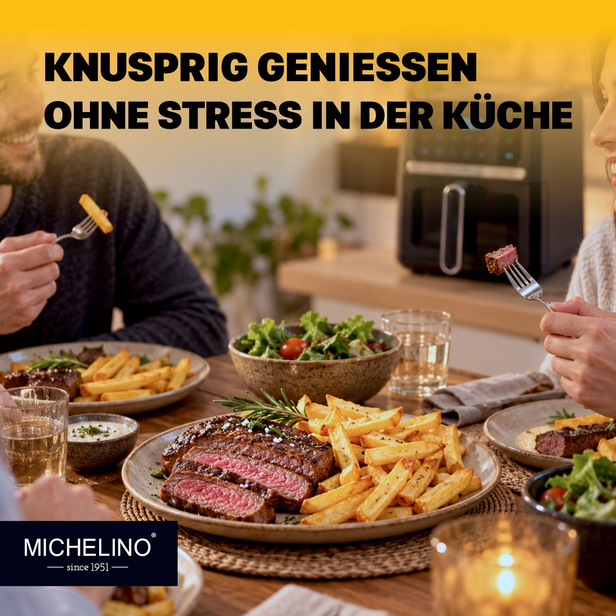 MICHELINO Heißluftfritteuse 5 Liter mit Sichtfenster und Innenbeleuchtung – Ansicht 5