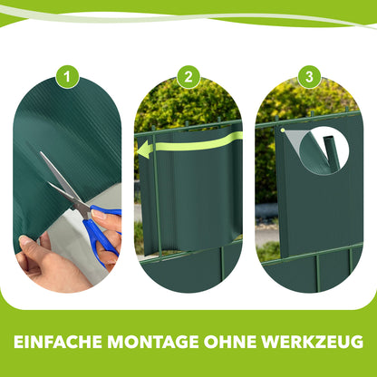 RIBELLI Sichtschutzstreifen PVC 35 m mit Clips, Zaunfolie – Ansicht 4