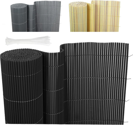 RIBELLI PVC Sichtschutzmatte Schwarz 80 × 300 cm