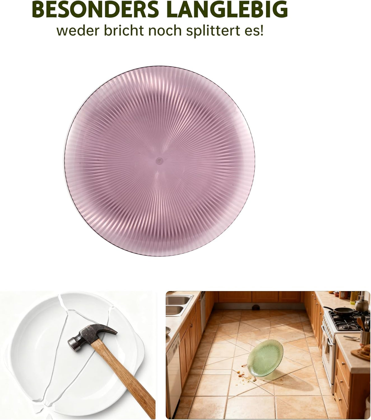 RIBELLI 12er-Set Dessertteller Kunststoff Bunt – Ansicht 6