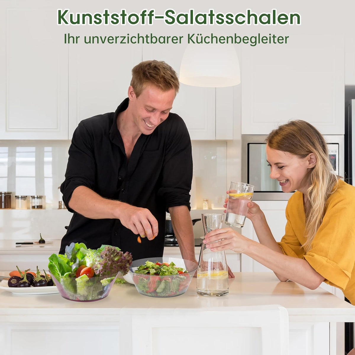 RIBELLI 4er-Set Salatschüsseln Kunststoff 2,5 l Ø 24 cm – Ansicht 3