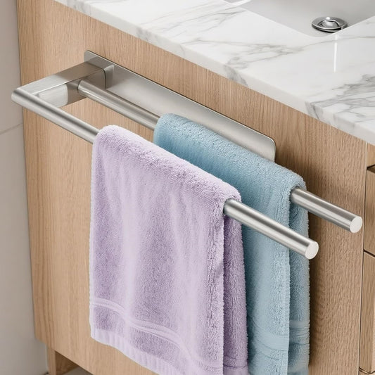 RIBELLI Handtuchhalter ohne Bohren, selbstklebend, Edelstahl, zweiarmig