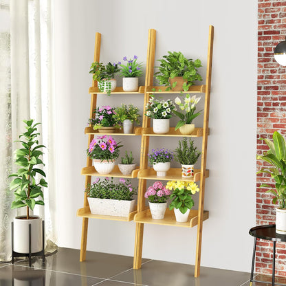 RIBELLI Leiterregal mit 4 Ablagen – Bambus, 175 cm – Ansicht 9