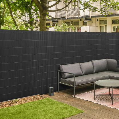 RIBELLI PVC Sichtschutzmatte Schwarz 80 × 300 cm – Bild 2