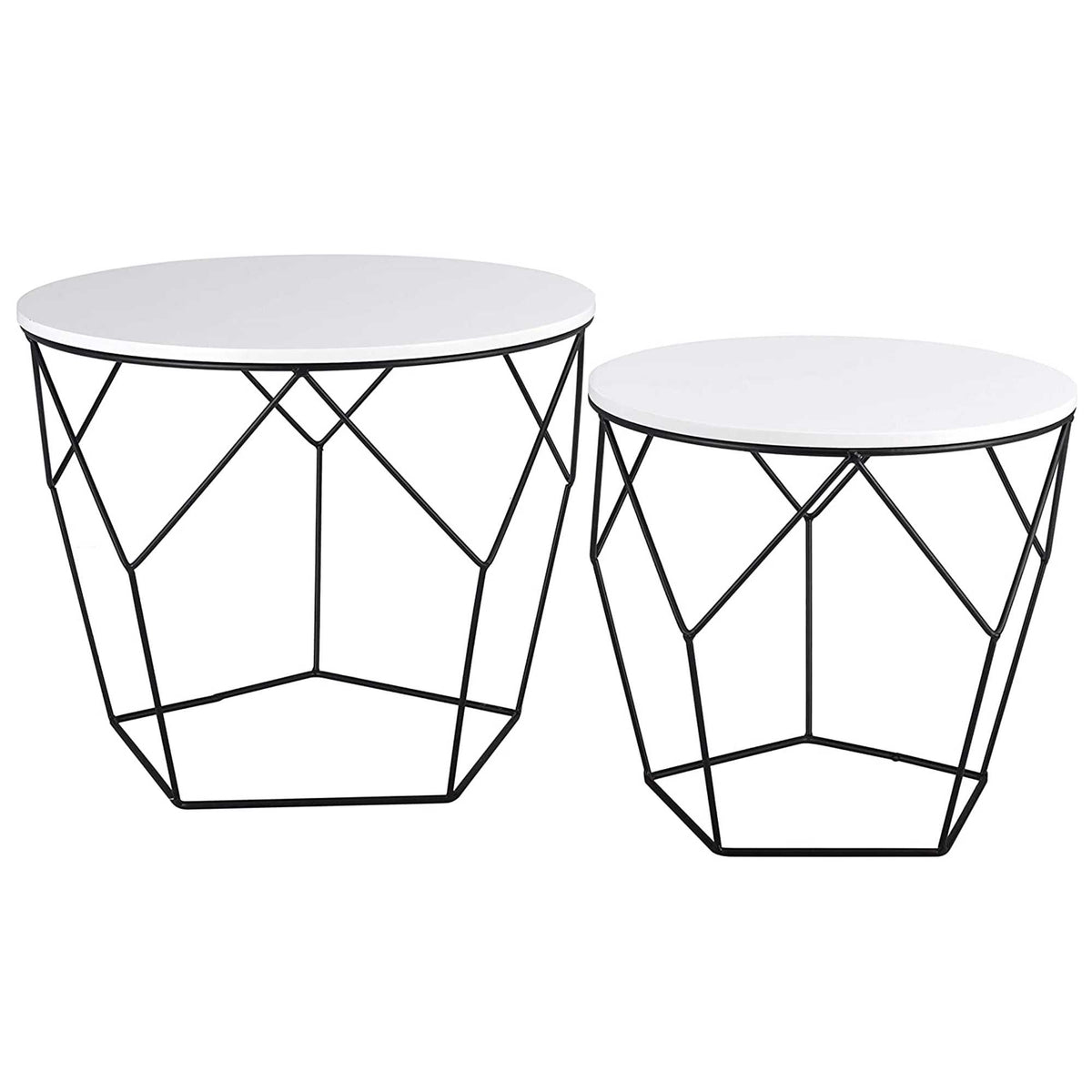 Beistelltische im Set - Holzplatte auf stabilem Metallgestell Ribelli