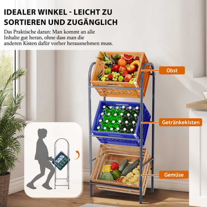 Kastenständer, für 3 Kisten, grau Ribelli