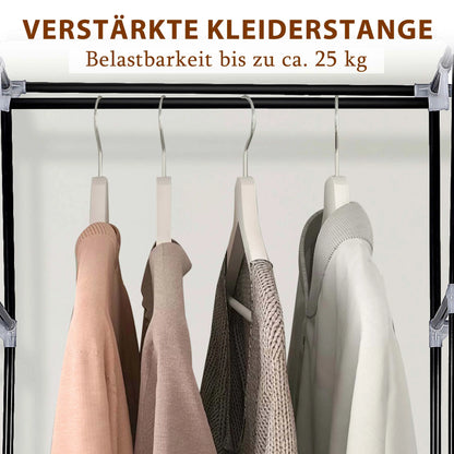RIBELLI Stoffschrank mit 12 Fächern und Kleiderstange, Grau – Ansicht 5