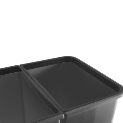 RIBELLI Mülleimer mit 2 Fächern, 2 × 25 l, Anthrazit – Ansicht 4