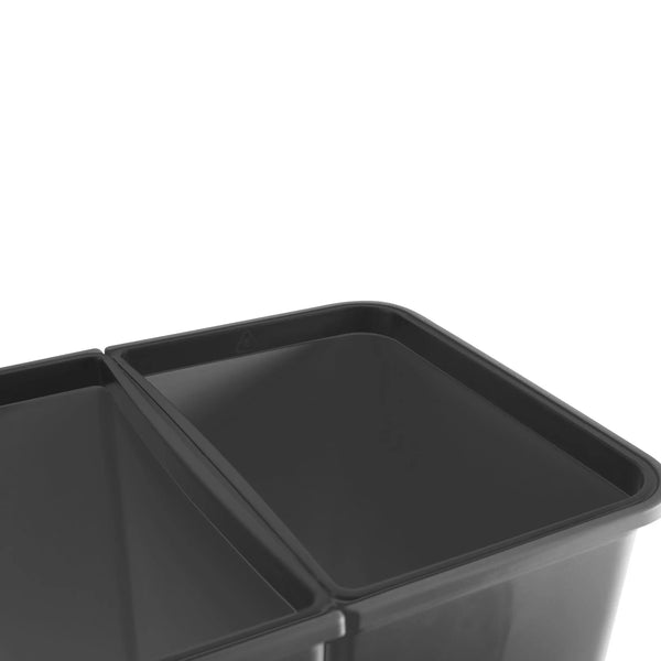 RIBELLI Mülleimer mit 2 Fächern, 2 × 25 l, Anthrazit – Ansicht 4