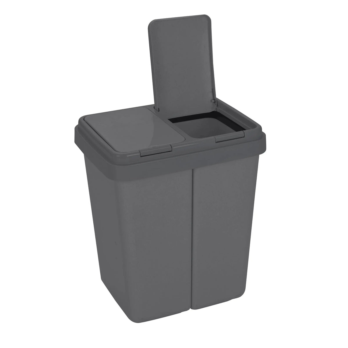RIBELLI Mülleimer mit 2 Fächern, 2 × 25 l, Anthrazit