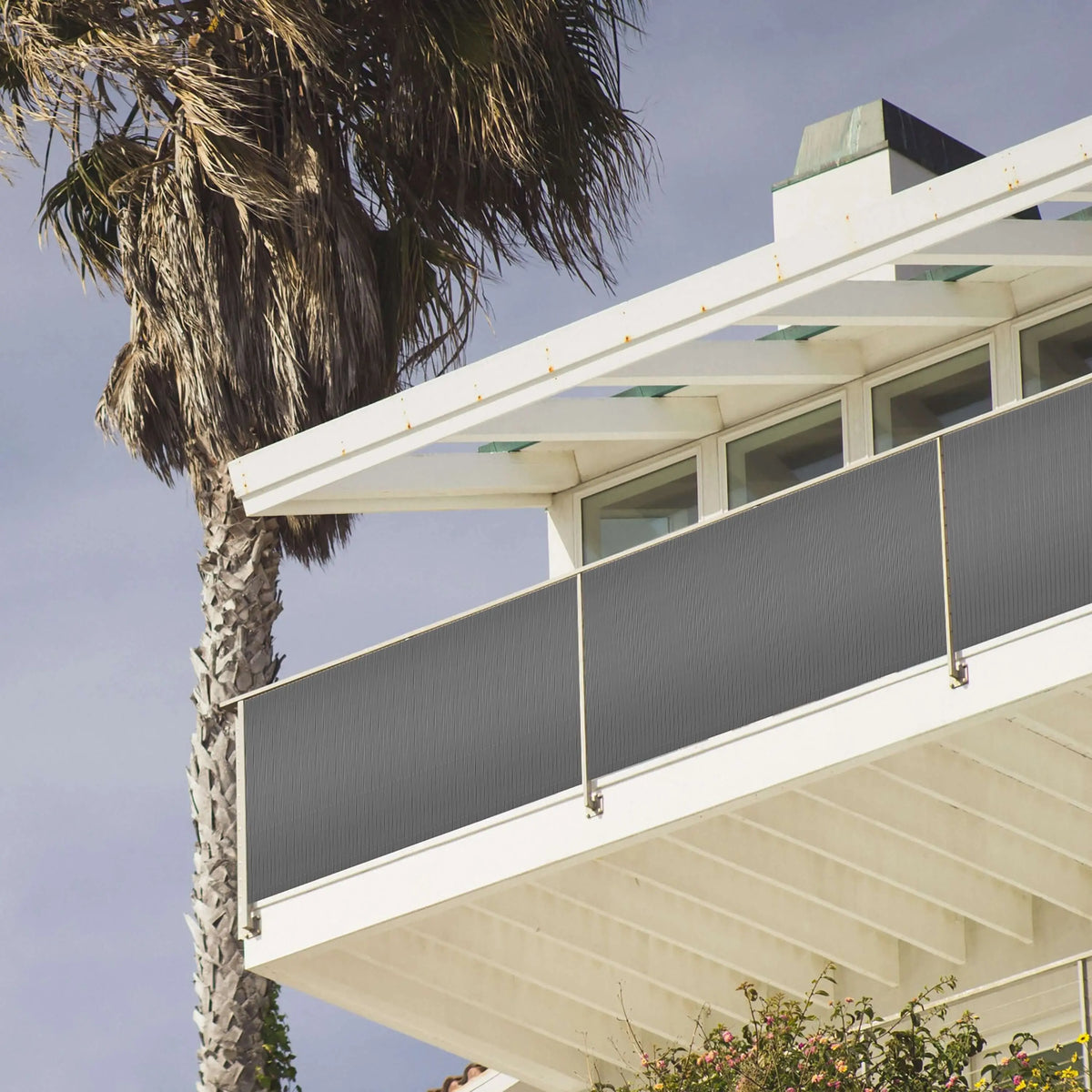 RIBELLI frangivista in PVC antracite per balcone e recinzione – vista 3