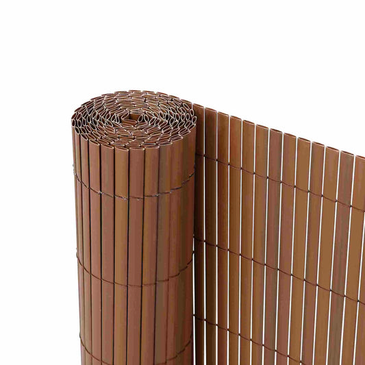 RIBELLI PVC Sichtschutzmatte Braun für Balkon und Zaun