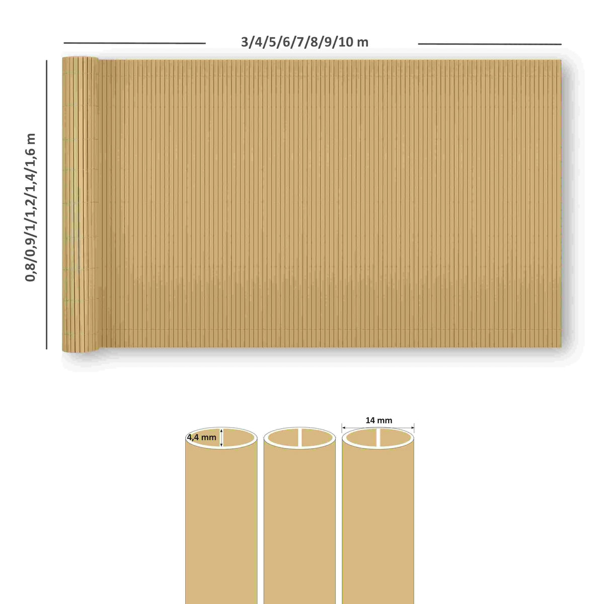 RIBELLI frangivista in PVC con rinforzo bambù, extra stabile – vista 8